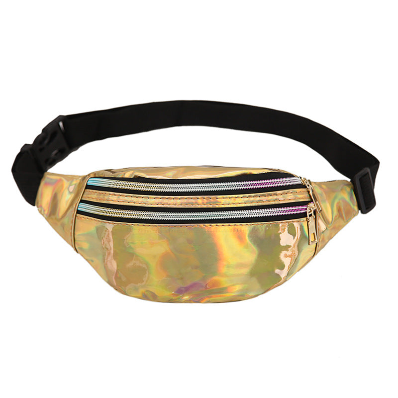 Wholesale Laser waist bag sports PU chest bag single shoulder sequin bag